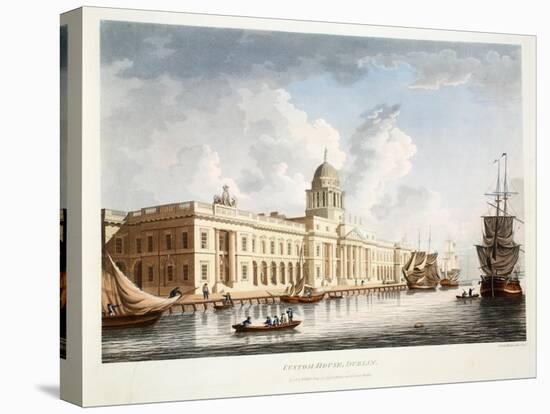 The Custom House, Dublin, 1792-James Malton-Stretched Canvas