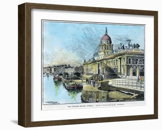 The Custom House, Dublin, Ireland, C1890-Warwick Goble-Framed Giclee Print