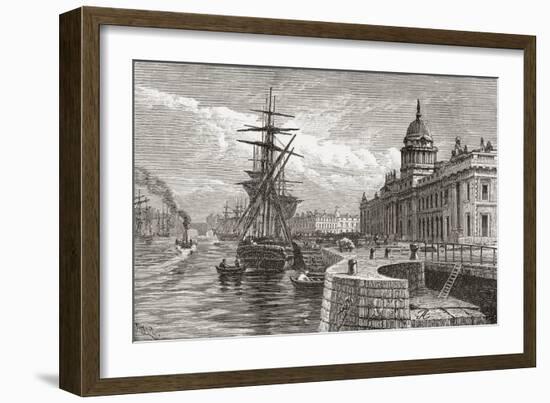 The Custom House, Dublin, Ireland in the 19th Century. from Cities of the World, Published C.1893-null-Framed Giclee Print