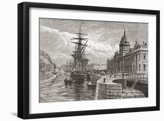 The Custom House, Dublin, Ireland in the 19th Century. from Cities of the World, Published C.1893-null-Framed Giclee Print