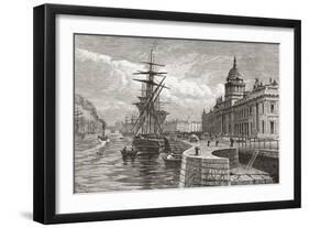 The Custom House, Dublin, Ireland in the 19th Century. from Cities of the World, Published C.1893-null-Framed Giclee Print