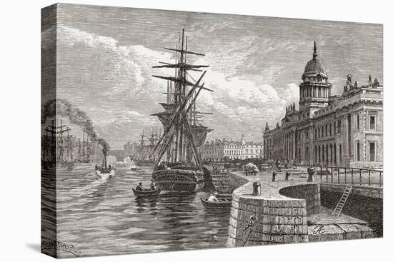 The Custom House, Dublin, Ireland in the 19th Century. from Cities of the World, Published C.1893-null-Stretched Canvas