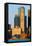 The Customs House Clock Tower and Boston skyline at sunrise, as seen from South Boston, Massachu...-null-Framed Stretched Canvas