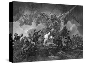 The Cutting Out of the Corvette La Chevrette, 21 July 1801-J Rogers-Stretched Canvas