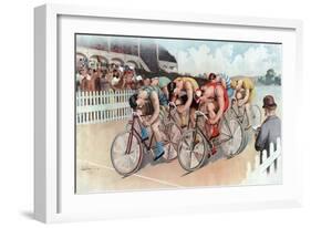 The Cycle Race, Pub. the Calvert Litho. Co., 1895-null-Framed Giclee Print