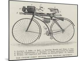 The Cyclist Corps' Bicycle, with Military Equipment-null-Mounted Giclee Print