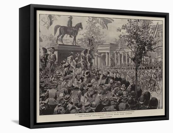 The Cyclist Detachment Passing Hyde Park Corner-Frederic De Haenen-Framed Stretched Canvas