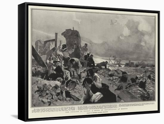 The Cyclone in Sicily, a Scene of Devastation at Modica-null-Framed Stretched Canvas