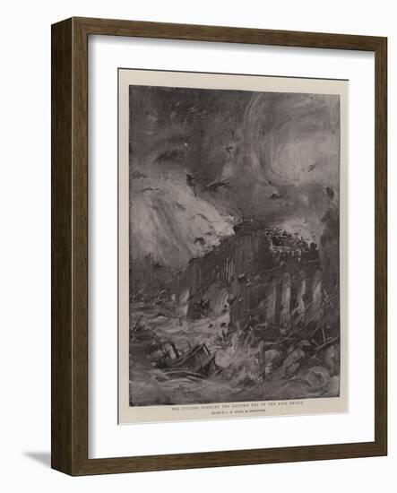 The Cyclone Striking the Eastern End of the Eads Bridge-G. W. Peters-Framed Giclee Print