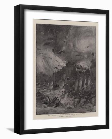 The Cyclone Striking the Eastern End of the Eads Bridge-G. W. Peters-Framed Giclee Print