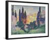 The Cypresses at Cagnes, 1908-Henri Edmond Cross-Framed Giclee Print