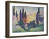 The Cypresses at Cagnes, 1908-Henri Edmond Cross-Framed Giclee Print