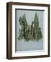 The Cypresses at the Villa D'Este, Tivoli (W/C and Gouache with Graphite on Paper)-Samuel Palmer-Framed Premium Giclee Print