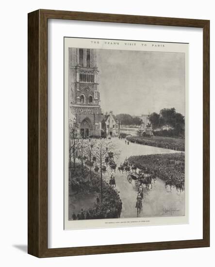 The Czar's Visit to Paris, the Imperial Party Leaving the Cathedral of Notre Dame-Joseph Holland Tringham-Framed Giclee Print