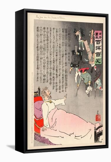 The Czar Sees His Forces Returning-Kobayashi Kiyochika-Framed Stretched Canvas