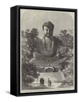 The Daiboodh, or Colossal Bronze Image of a Buddhist Idol, in the Temple of Kamakura, Japan-null-Framed Stretched Canvas