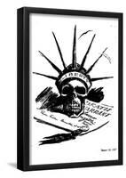 The Daily Worker Cartoon (Case of Sacco &Vanzetti, Liberty Skull) Art Poster Print-null-Framed Poster