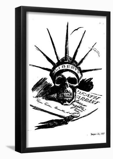 The Daily Worker Cartoon (Case of Sacco &Vanzetti, Liberty Skull) Art Poster Print-null-Framed Poster