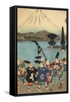 The Daimyo's Entourage before Mount Fuji, 1858-Utagawa Yoshitora-Framed Stretched Canvas