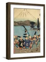 The Daimyo's Entourage before Mount Fuji, 1858-Utagawa Yoshitora-Framed Giclee Print