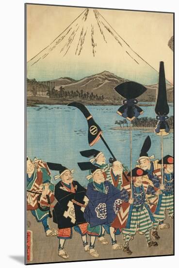 The Daimyo's Entourage before Mount Fuji, 1858-Utagawa Yoshitora-Mounted Giclee Print