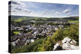 The Dales Market Town of Settle from Castlebergh Crag North Yorkshire, Yorkshire, England-Mark Sunderland-Stretched Canvas