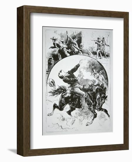 The Dalton Gang, Shot Down by the Irate Citizens of Coffeyville, 'National Police Gazette', 1892-null-Framed Giclee Print
