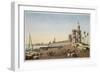 The dam across the Nile, the building of the Aswan Dam, Egypt, 1853-Philippe Benoist-Framed Giclee Print