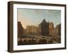 The Dam in Amsterdam with the New Town Hall under Construction, 1652-89 (Oil on Canvas)-Jacob van der Ulft-Framed Giclee Print