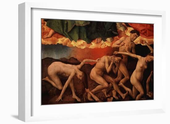 The Damned Descending into Hell, from Polyptych of Last Judgement, Polyptych Retable (Detail)-Rogier van der Weyden-Framed Giclee Print