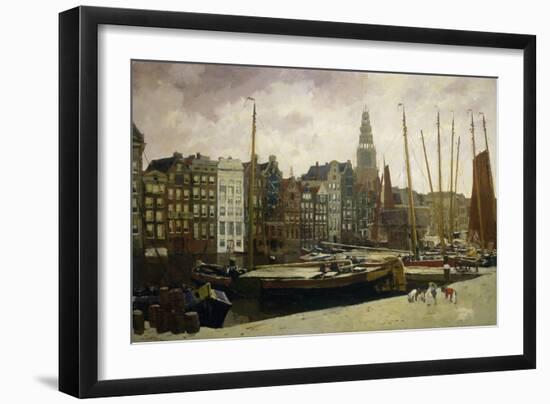 The Damrak, Amsterdam, 1903-George Hendrik Breitner-Framed Art Print