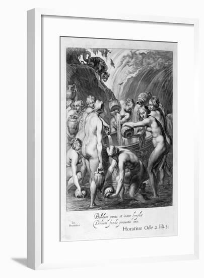 The Danaides Condemned to Fill Bored Vessels with Water, 1655-Michel de Marolles-Framed Giclee Print
