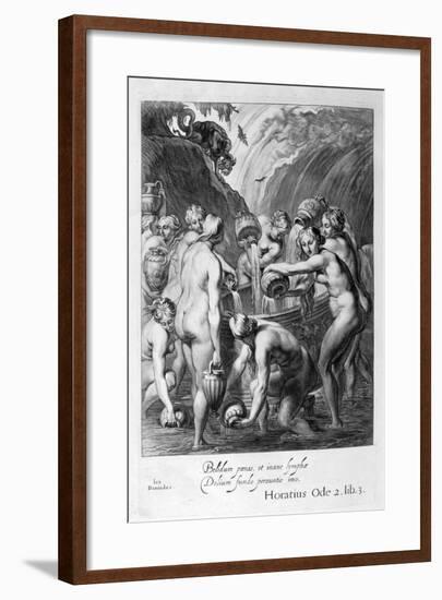 The Danaides Condemned to Fill Bored Vessels with Water, 1655-Michel de Marolles-Framed Giclee Print