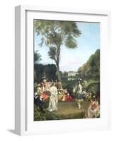 The Dance at Chateau de Kerdnel de Champagny-Gustave Jean Jacquet-Framed Giclee Print