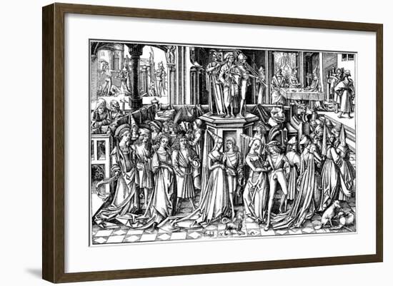 The Dance at the Court of Herod, C. 1500-Israhel van Meckenem the younger-Framed Giclee Print