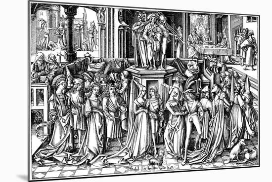 The Dance at the Court of Herod, C. 1500-Israhel van Meckenem the younger-Mounted Giclee Print
