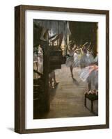 The Dance Class (detail). 1873. Oil on canvas.-Edgar Degas-Framed Giclee Print