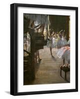 The Dance Class (detail). 1873. Oil on canvas.-Edgar Degas-Framed Giclee Print