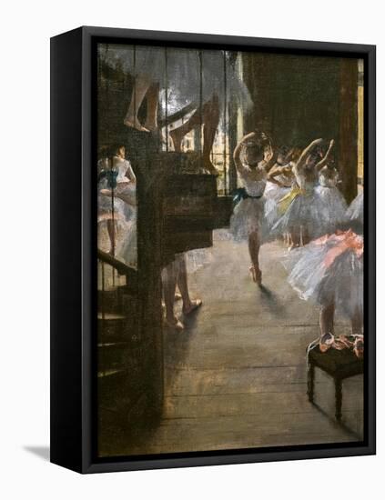 The Dance Class (detail). 1873. Oil on canvas.-Edgar Degas-Framed Stretched Canvas