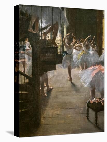 The Dance Class (detail). 1873. Oil on canvas.-Edgar Degas-Stretched Canvas