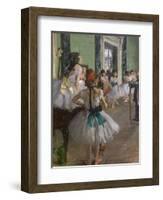 The dance class (detail). Begins in 1873, ends in 1875-1876. Oil on canvas.-Edgar Degas-Framed Giclee Print