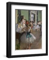The dance class (detail). Begins in 1873, ends in 1875-1876. Oil on canvas.-Edgar Degas-Framed Giclee Print