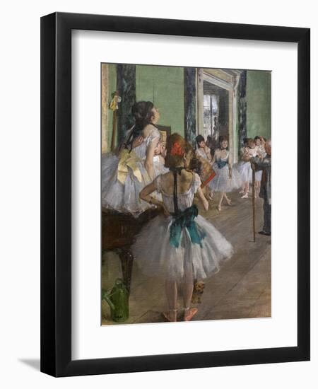 The dance class (detail). Begins in 1873, ends in 1875-1876. Oil on canvas.-Edgar Degas-Framed Giclee Print