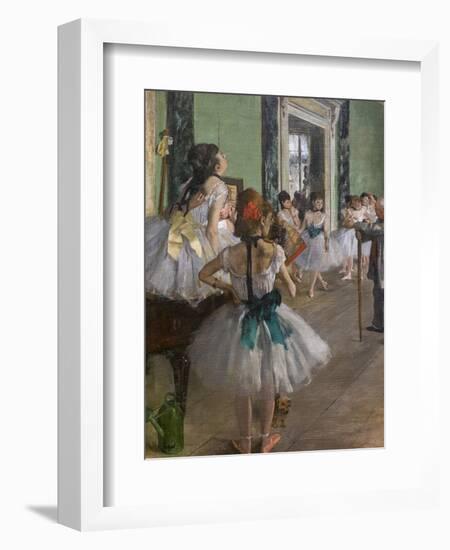 The dance class (detail). Begins in 1873, ends in 1875-1876. Oil on canvas.-Edgar Degas-Framed Giclee Print