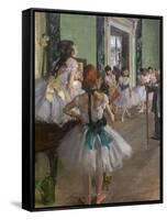 The dance class (detail). Begins in 1873, ends in 1875-1876. Oil on canvas.-Edgar Degas-Framed Stretched Canvas