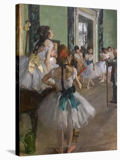 The dance class (detail). Begins in 1873, ends in 1875-1876. Oil on canvas.-Edgar Degas-Stretched Canvas