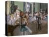 The dance class (detail). Begins in 1873, ends in 1875-1876. Oil on canvas.-Edgar Degas-Stretched Canvas