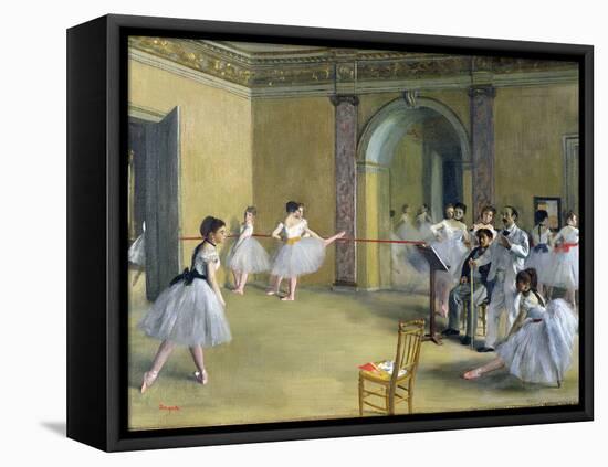 The Dance Foyer at the Opera on the Rue Le Peletier, 1872-Edgar Degas-Framed Stretched Canvas