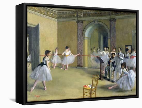 The Dance Foyer at the Opera on the Rue Le Peletier, 1872-Edgar Degas-Framed Stretched Canvas
