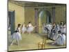 The Dance Foyer at the Opera on the Rue Le Peletier, 1872-Edgar Degas-Mounted Premium Giclee Print